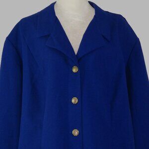 Allison Woods Long-Sleeve Blue Jacket & Skirt Set Below the Knee Size 3X (C1729)